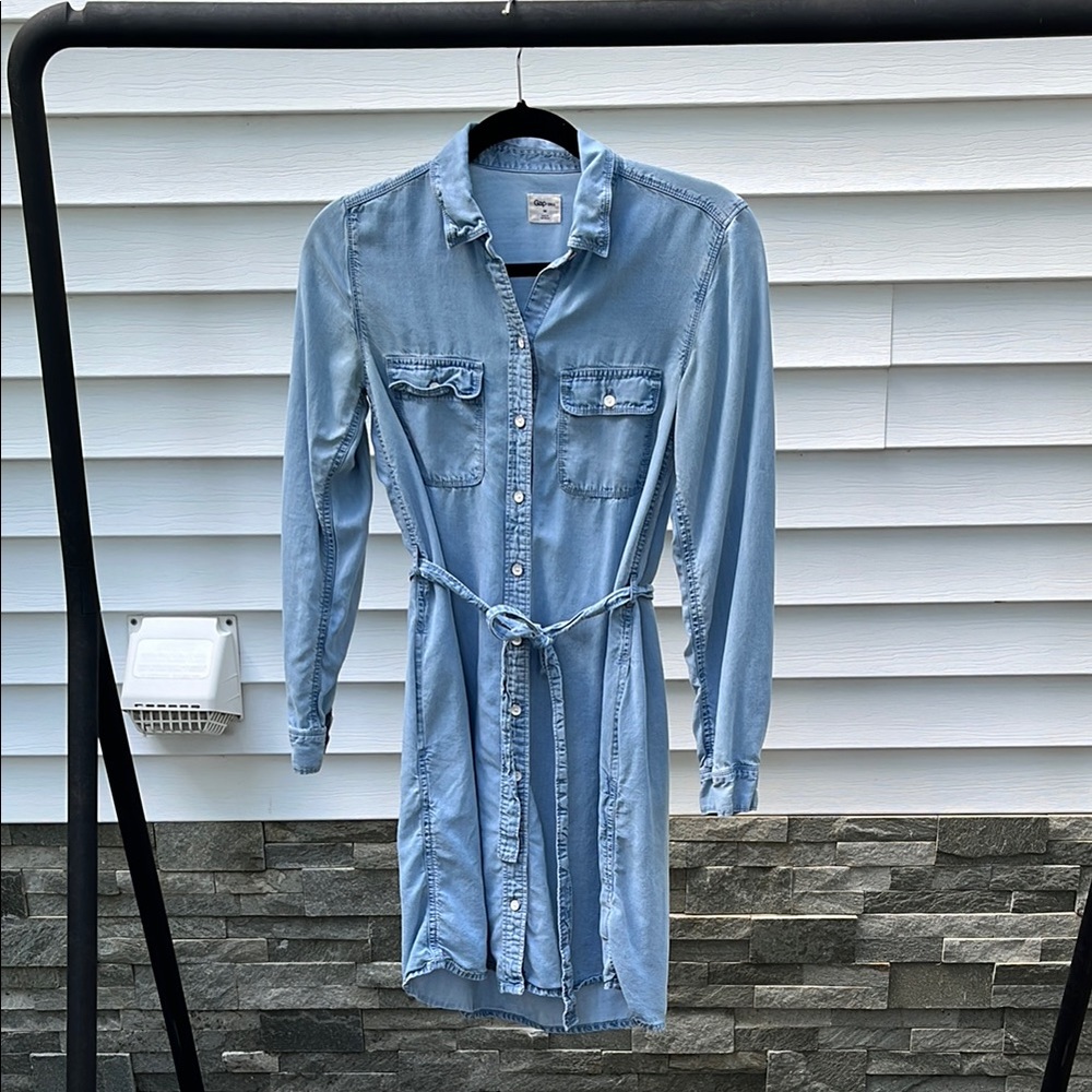 Lightweight gap Jean Blue Long Sleeve Dress